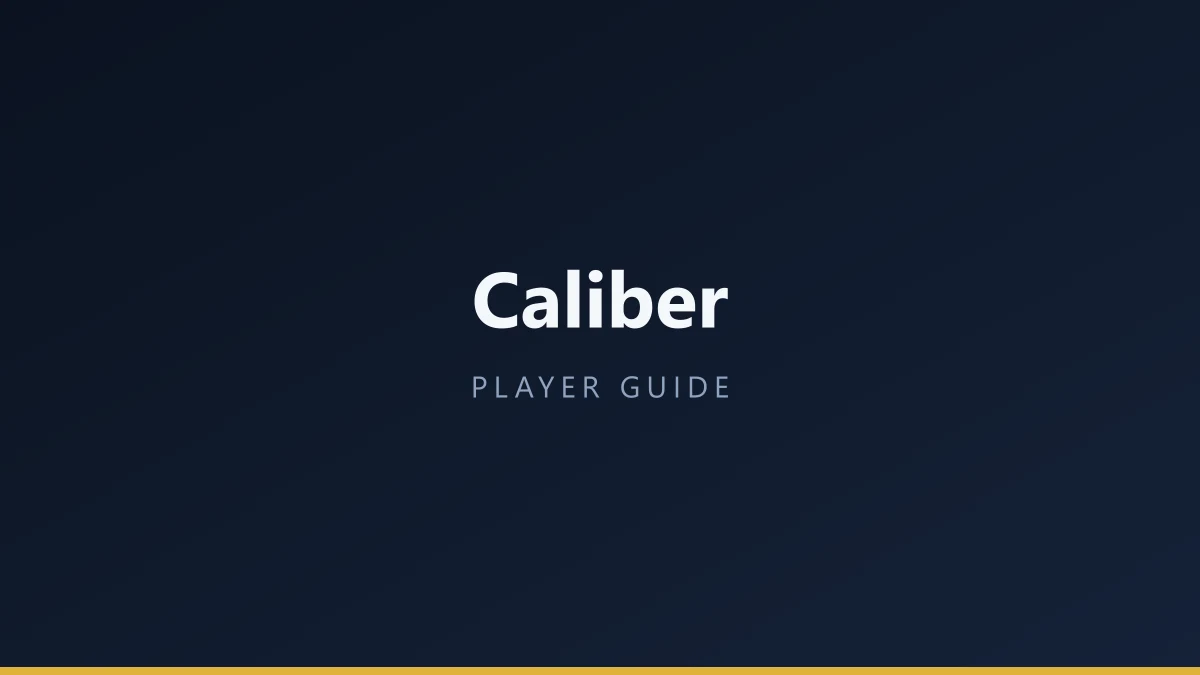 Caliber cover art for a player guide